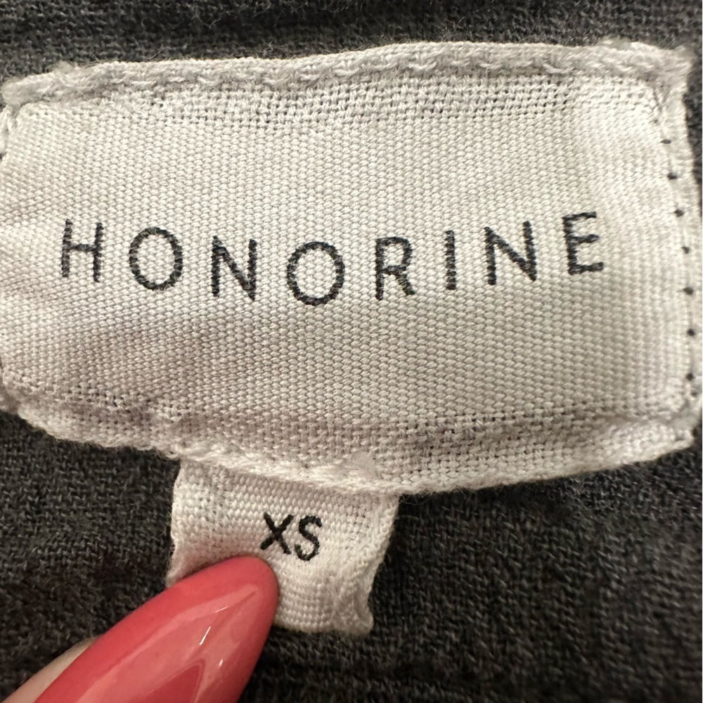 Honorine Hunter Polo Sweatshirt women’s size XS cropped grey Sherpa fleece top - Picture 4 of 6